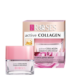 Roses active COLLAGEN NIGHT WRINKLE FILLER JELLY CREAM with active collagen and rose water 30ml